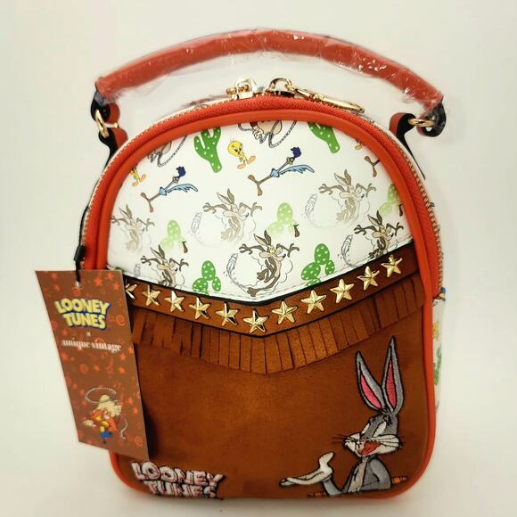 Unique Vintage Handbags - Looney Tunes Backpack Mini Merrie Melodies Fringe Western Bugs Bunny Roadrunner